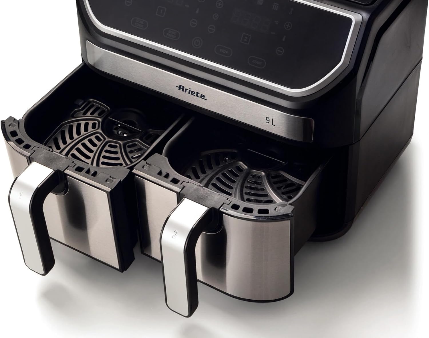 Ariete Digital Air Fryer, 9 Liters , 2100W, Black & Silver - AR-4625 Ariete Digital Air Fryer, 9 Liters , 2100W, Black & Silver - AR-4625